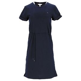 Tommy Hilfiger Vestido estilo camiseta con cordón de algodón para mujer en algodón azul marino Azul marino