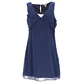 Tommy Hilfiger-Tommy Hilfiger Womens V Neck Mini Dress in Navy Blue Polyester-Navy blue