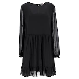 Tommy Hilfiger-Tommy Hilfiger Womens Tiered A Line Dress in Black Polyester-Black