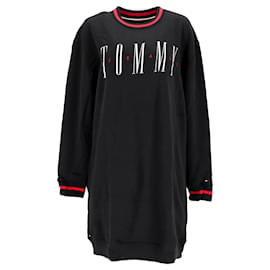 Tommy Hilfiger-Robe pull à logo pour femme-Noir
