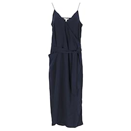 Tommy Hilfiger-Tommy Hilfiger Womens V Neck Wrap Dress in Navy Blue Polyester-Navy blue