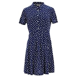 Tommy Hilfiger-Womens Peached Polyester Shirt Dress-Blue