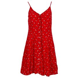 Tommy Hilfiger Damen-Trägerkleid mit Blumendruck Rot