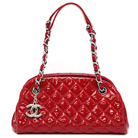 Chanel-Just Mademoiselle Patent Bowling Bag-Red