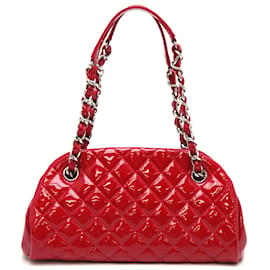 Chanel-Bolsa de boliche Just Mademoiselle patenteada-Vermelho