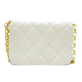 Chanel-Quilted CC Coin Chain Flap Bag-White