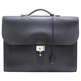 Hermès-Togo Sac A Depeches 38-Negro