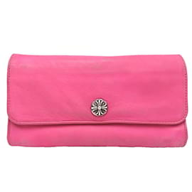 Chrome Hearts-Kontinentale Brieftasche aus Leder-Pink