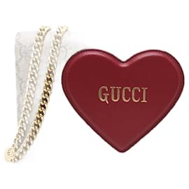 Gucci-GG supreme 3D Heart Wallet on Chain 648948-Brown