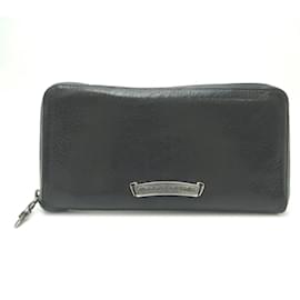 Chrome Hearts-Leather zip around wallet-Black