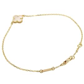 Van Cleef & Arpels-18K Mother of Pearl Sweet Alhambra Bracelet-Golden