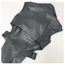 Chanel-Chanel Black Leather Vest Jacket-Black