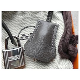 Hermès-clochette , new Hermès zipper and padlock for Hermès dustbag box bag-Grey