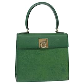 Céline-CELINE Hand Bag Leather Green Auth bs11459-Green