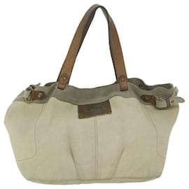 Burberry-BURBERRY Blue Label Tote Bag Canvas Beige Auth ti1476-Beige