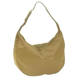 Christian Dior-Christian Dior Shoulder Bag Nylon Beige Auth bs10499-Beige