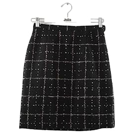 Versace-wrap wool skirt-Black
