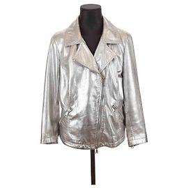 Marina Rinaldi Lederjacke Silber