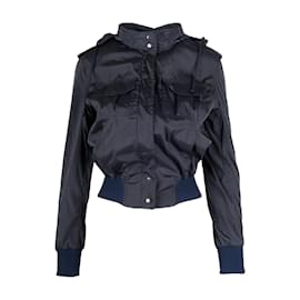 Moschino-Moschino Cheap and Chic Fitted Windbreaker Jacket-Blue,Navy blue