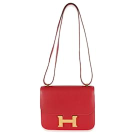 Hermès-Hermès Rouge Casaque Swift Constance 18 GHW-Red