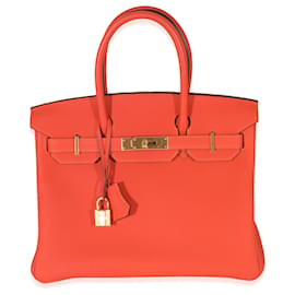 Hermès-Hermes Naranja Amapola Togo Birkin 30 GHW-Naranja