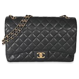 Chanel-Chanel Black Caviar Maxi lined Flap Bag-Black