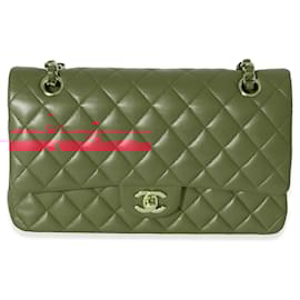 Chanel-Chanel Dark Pink Quilted Lambskin Medium Classic Double Flap Bag-Pink