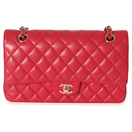 Chanel-Chanel Mittelgroße Flap-Tasche aus dunkelrosa Lammleder-Pink