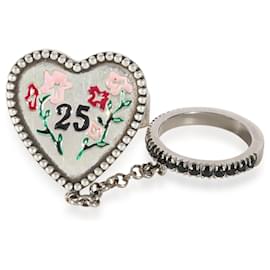 Gucci-Anillo de cadena con forma de corazón y espinela Gucci Bosco & Orso en plata de ley-Otro