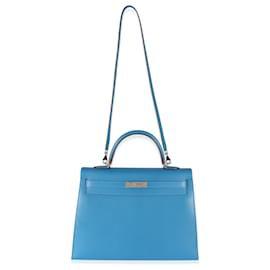 Hermès-Hermes Epsom Bleu Esmirna Sellier Kelly 35 PHW-Azul