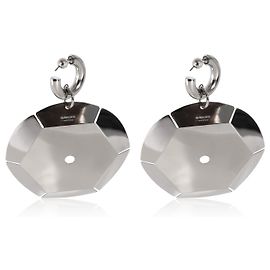 Burberry Paillettes Hoops With Large Drop Palladium Disc Plated Earrings Other
