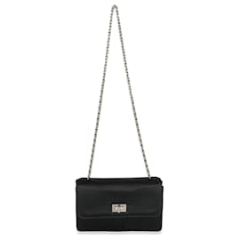 Chanel-Mini rabat Chanel en satin noir vintage réédition-Noir