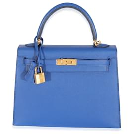 Hermès-Hermès Epsom Bleu Royal Sellier Kelly 25 GHW-Azul