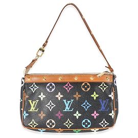 Accessori pochette Louis Vuitton x Takashi Murakami in tela multicolore nera Nero Multicolore