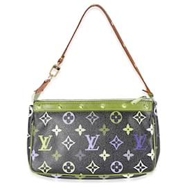 Louis Vuitton-Louis Vuitton x Takashi Murakami Black Multicolore Canvas Pochette Accessoires-Black,Multiple colors