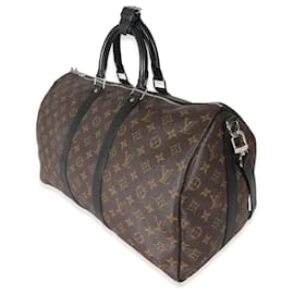 Louis Vuitton-LOUIS VUITTON Monogram Makassar Keepall Bandouliere 45-Braun,Schwarz