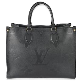 Louis Vuitton-Louis Vuitton Black Monogram Empreinte Giant Onthego MM-Noir