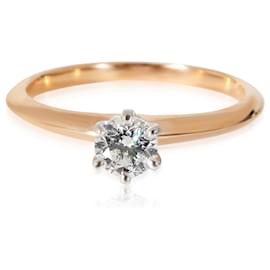 Tiffany & Co-TIFFANY & CO. Anel de noivado de diamante em 18k ouro rosa/Platina F SE 0.3 ctw-Outro