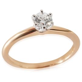 Tiffany & Co-TIFFANY & CO. Anel de noivado de diamante em 18k ouro rosa/Platina F SE 0.3 ctw-Outro