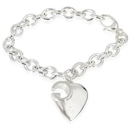 Gucci-Bracciale Gucci con ciondolo a cuore ritagliato GG in argento sterling-Altro