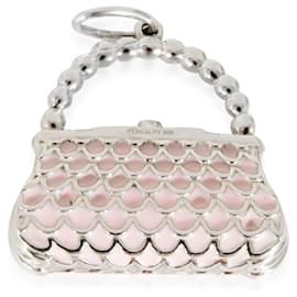 Tiffany & Co-TIFFANY & CO. Charme de bolsa com diamante e esmalte em platina 0.04 ctw-Outro