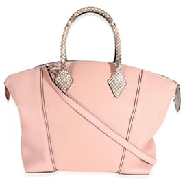 Louis Vuitton-Louis Vuitton Python Trim Pink Leather Soft Lockit MM-Pink