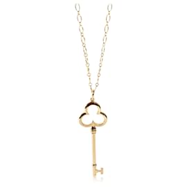 Tiffany & Co-TIFFANY & CO. Trefoil Key Pendant Necklace in 18kt yellow gold-Other