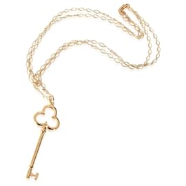 Tiffany & Co-TIFFANY & CO. Trefoil Key Pendant Necklace in 18kt yellow gold-Other