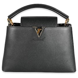 Louis Vuitton-Louis Vuitton Black Taurillon Capucines MM-Black