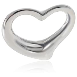 Tiffany & Co-TIFFANY & CO. Elsa Peretti Large Open Heart Pendant, sterling silver, Black cord-Other