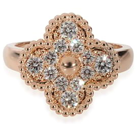 Van Cleef & Arpels-Anello con diamanti Alhambra vintage di Van Cleef & Arpels in 18k Rose Gold 0.48 ctw-Altro
