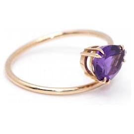 Autre Marque-RAY Amethyst and Gold Ring-Dark purple