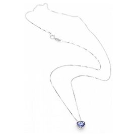 Autre Marque Colar Ouro com Tanzanita. Prata Azul marinho