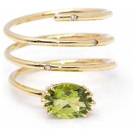Autre Marque Bague Spirale Or et Péridot. Vert clair